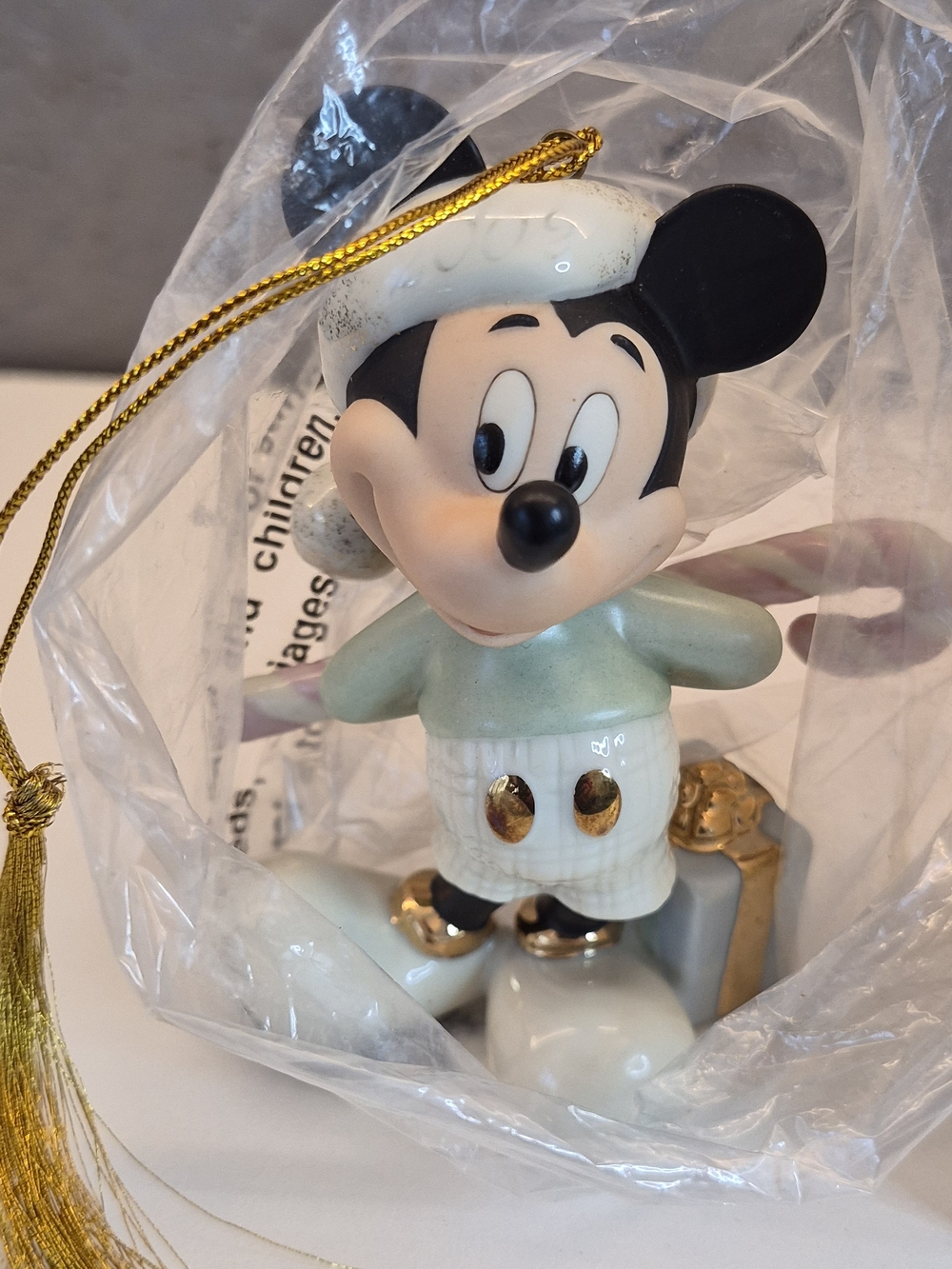 Lenox Classics Disney Porcelain Mickey Holiday Surprise 3.75" New In Box